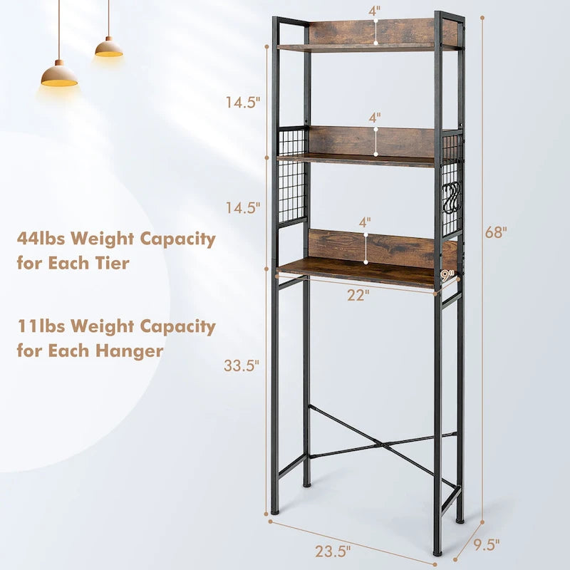 Costway 3-Tier Over-The-Toilet Storage Rack Bathroom Organizer Space - See Details