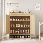 Rattan Shoe Cabinet with 2 Doors