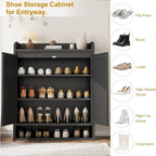 Rattan Shoe Cabinet with 2 Doors