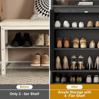 Rattan Shoe Cabinet with 2 Doors