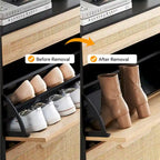 Natural Rattan Shoe Cabinet, 2 Flip Door Shoes Storage Cabinet
