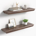 24 Inch Floating Shelves Set of 2 6 Inch Deep Wood Wall Shelves for Bathroom Kitchen Living Room Bedroom