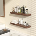24 Inch Floating Shelves Set of 2 6 Inch Deep Wood Wall Shelves for Bathroom Kitchen Living Room Bedroom