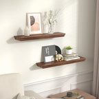 24 Inch Floating Shelves Set of 2 6 Inch Deep Wood Wall Shelves for Bathroom Kitchen Living Room Bedroom