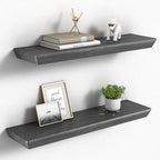 24 Inch Floating Shelves Set of 2 6 Inch Deep Wood Wall Shelves for Bathroom Kitchen Living Room Bedroom