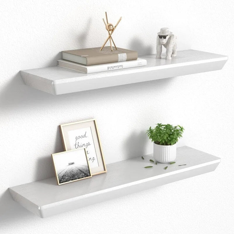 24 Inch Floating Shelves Set of 2 6 Inch Deep Wood Wall Shelves for Bathroom Kitchen Living Room Bedroom
