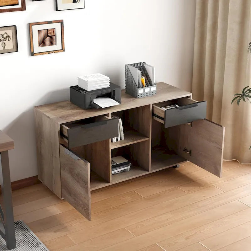 WESOME 47 Large Mobile Lateral Filing Cabinet with Wheels Printer Stand
