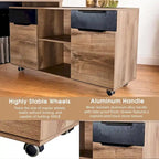 WESOME 47 Large Mobile Lateral Filing Cabinet with Wheels Printer Stand