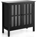 Costway Storage Buffet Cabinet Glass Door Sideboard Console Table