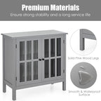 Costway Storage Buffet Cabinet Glass Door Sideboard Console Table