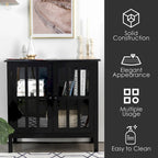 Costway Storage Buffet Cabinet Glass Door Sideboard Console Table