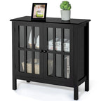 Costway Storage Buffet Cabinet Glass Door Sideboard Console Table