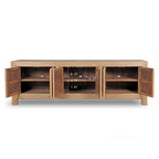 Capri Media Cabinet 6 Doors, Weathered Natural Pinewood 87x16x28H