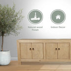 Capri Media Cabinet 6 Doors, Weathered Natural Pinewood 87x16x28H