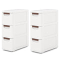 Costway 2 PCS 3-Drawer Narrow Rolling Storage Cabinet with Pull - See Details