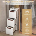 Costway 2 PCS 3-Drawer Narrow Rolling Storage Cabinet with Pull - See Details