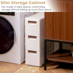 Costway 2 PCS 3-Drawer Narrow Rolling Storage Cabinet with Pull - See Details