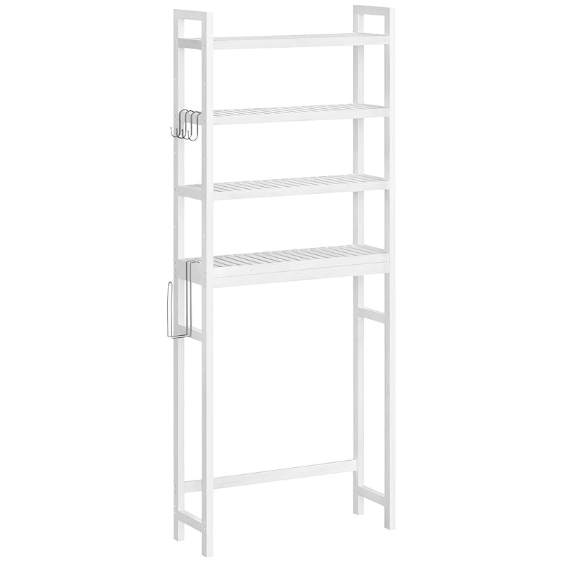 3-Tier Tall Freestanding Wicker Over-the-Toilet Storage Organizer with 3 Hight Adjustable Middle Shelf