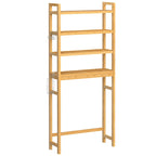 3-Tier Tall Freestanding Wicker Over-the-Toilet Storage Organizer with 3 Hight Adjustable Middle Shelf