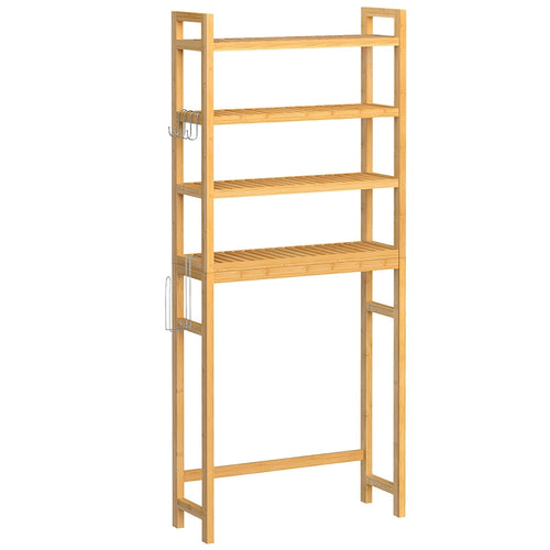 3-Tier Tall Freestanding Wicker Over-the-Toilet Storage Organizer with 3 Hight Adjustable Middle Shelf