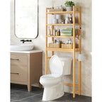 3-Tier Tall Freestanding Wicker Over-the-Toilet Storage Organizer with 3 Hight Adjustable Middle Shelf