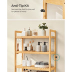 3-Tier Tall Freestanding Wicker Over-the-Toilet Storage Organizer with 3 Hight Adjustable Middle Shelf