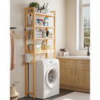 3-Tier Tall Freestanding Wicker Over-the-Toilet Storage Organizer with 3 Hight Adjustable Middle Shelf