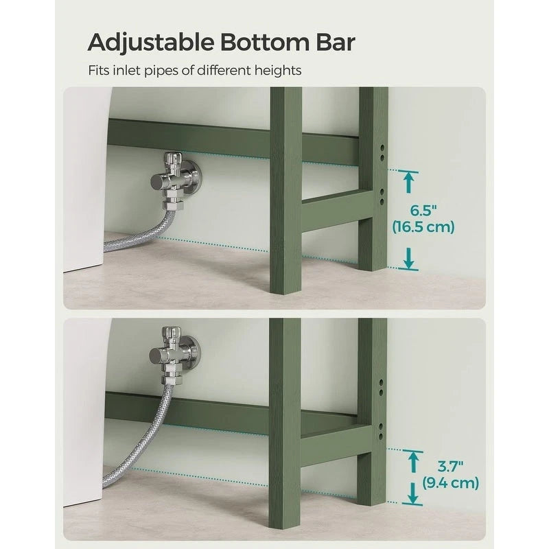 3-Tier Tall Freestanding Wicker Over-the-Toilet Storage Organizer with 3 Hight Adjustable Middle Shelf