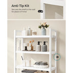 3-Tier Tall Freestanding Wicker Over-the-Toilet Storage Organizer with 3 Hight Adjustable Middle Shelf