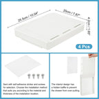 4 Pcs Self-Adhesive Under Desk Drawer for Standing Desk Office, Large - 10.04 x 7.87 x 1.65 inches