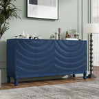 Arched Wavy Pattern Doors Elegant Sideboard with Adjustable Shelves