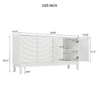 Arched Wavy Pattern Doors Elegant Sideboard with Adjustable Shelves