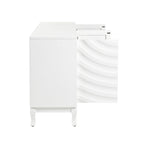 Arched Wavy Pattern Doors Elegant Sideboard with Adjustable Shelves