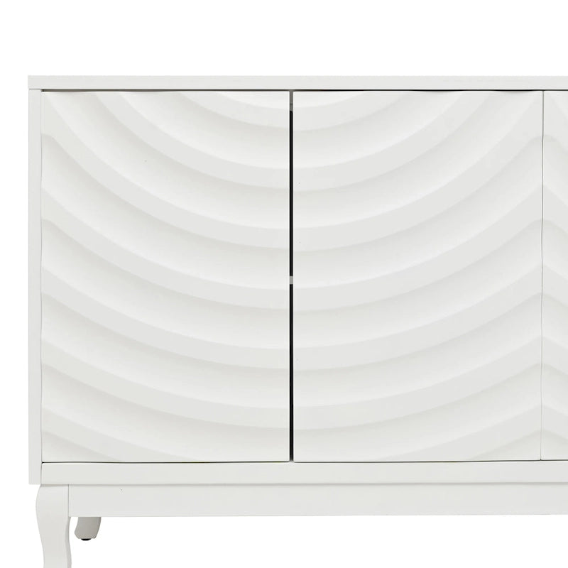 Arched Wavy Pattern Doors Elegant Sideboard with Adjustable Shelves