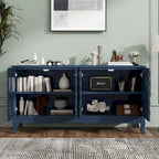 Arched Wavy Pattern Doors Elegant Sideboard with Adjustable Shelves