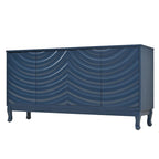 Arched Wavy Pattern Doors Elegant Sideboard with Adjustable Shelves