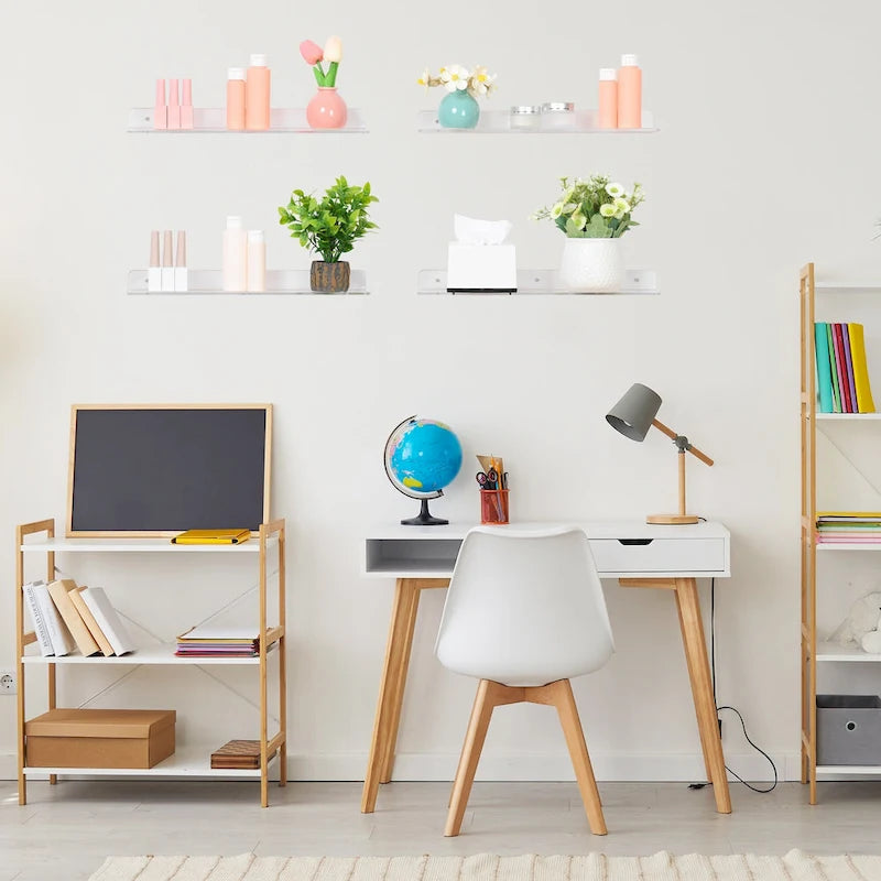 Acrylic Floating Shelves for Wall, Clear Acrylic Shelves for Kitchen Storage and Organization Clear