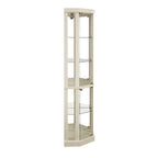 Illuminated Corner Cabinet  Elegant Display for Collectibles, Wine & Glassware  Built-In Lighting