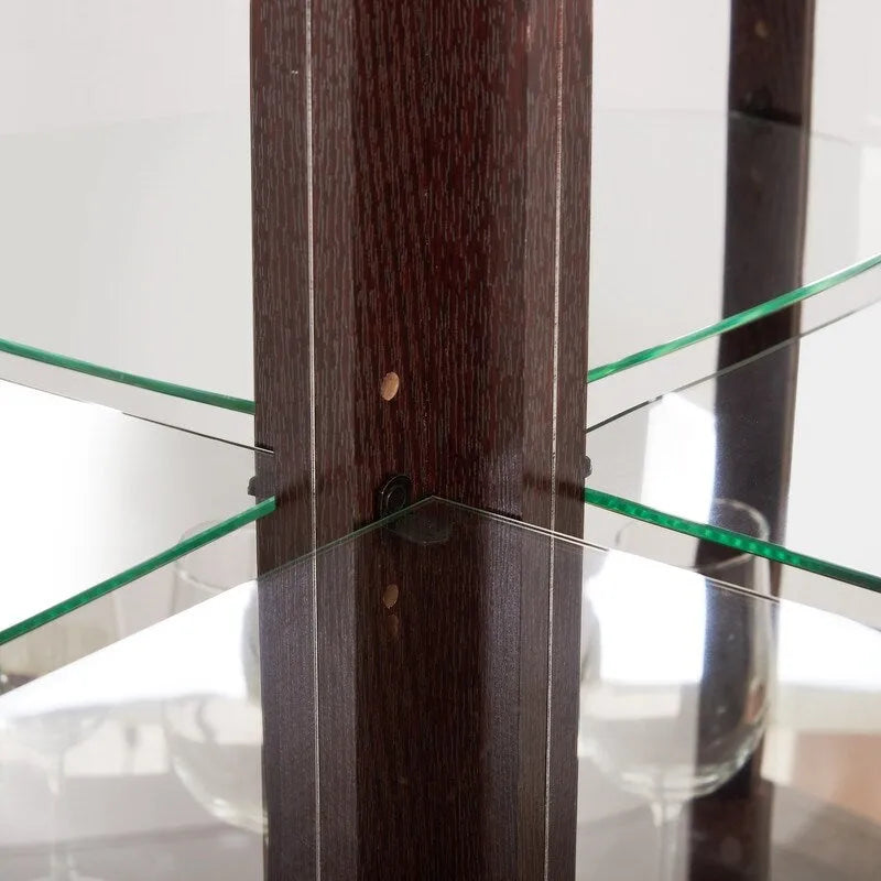 Illuminated Corner Cabinet  Elegant Display for Collectibles, Wine & Glassware  Built-In Lighting