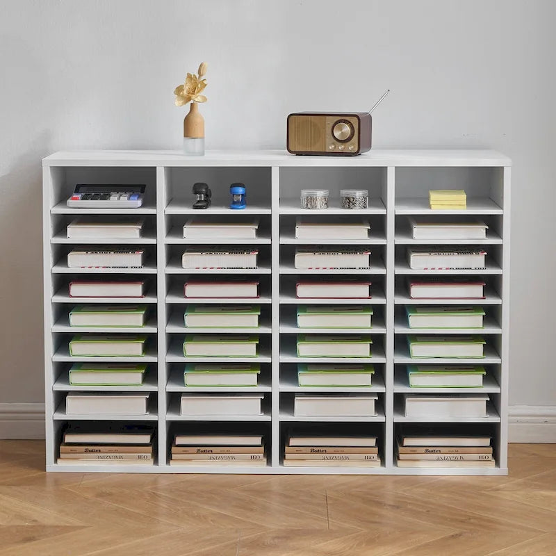 Office Mailbox Literature Organizers with 36 Compartments and Adjustable Shelves