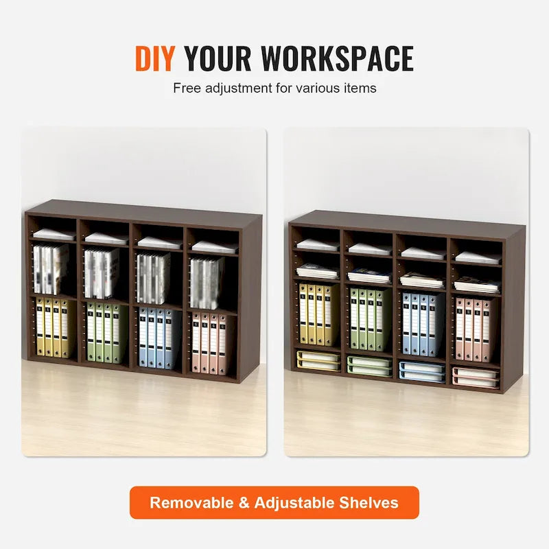 Office Mailbox Literature Organizers with 36 Compartments and Adjustable Shelves