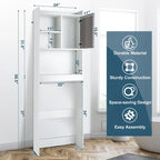 Costway Over The Toilet Storage Cabinet Bathroom Space Saver w/ Open - See Details