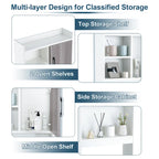 Costway Over The Toilet Storage Cabinet Bathroom Space Saver w/ Open - See Details
