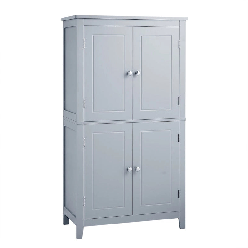 Elegant Bathroom Floor Storage Cabinet, Bathroom Storage Unit, Freestanding Cabinet with 4 Doors, Adjustable Shelves