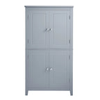 Elegant Bathroom Floor Storage Cabinet, Bathroom Storage Unit, Freestanding Cabinet with 4 Doors, Adjustable Shelves