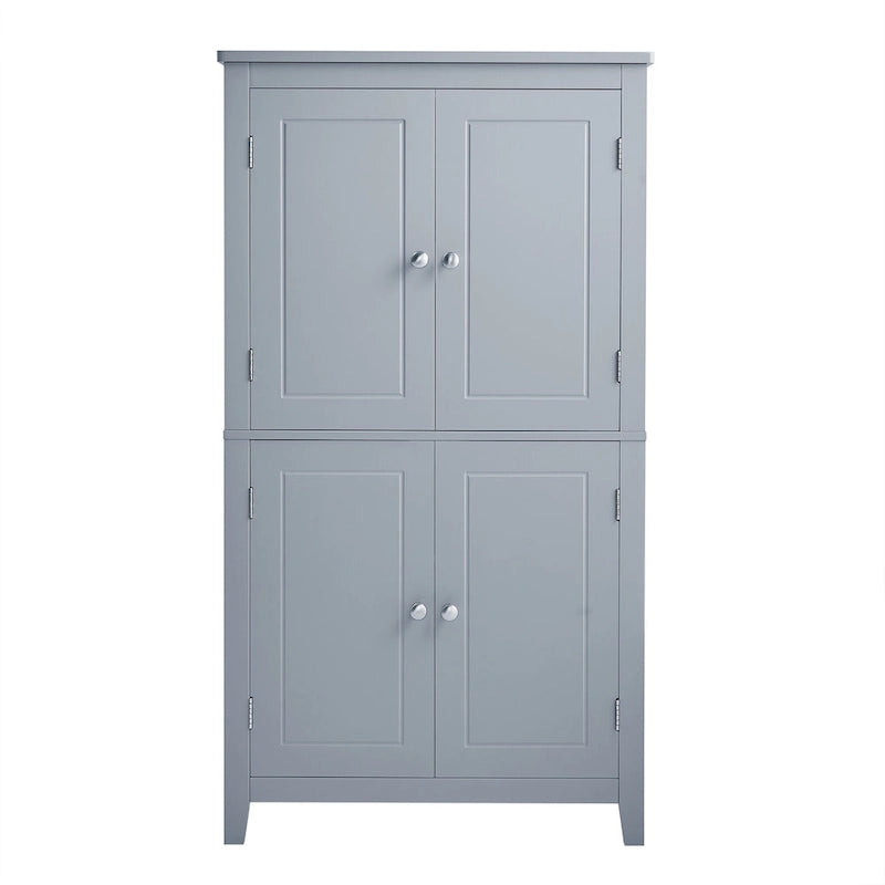 Elegant Bathroom Floor Storage Cabinet, Bathroom Storage Unit, Freestanding Cabinet with 4 Doors, Adjustable Shelves
