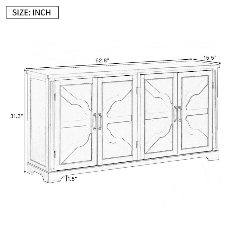 Charming Wooden Sideboard with Ample Storage and Sturdy Construction