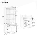 Modern Tall Bookshelf with LED Lighting and Versatile Storage Options