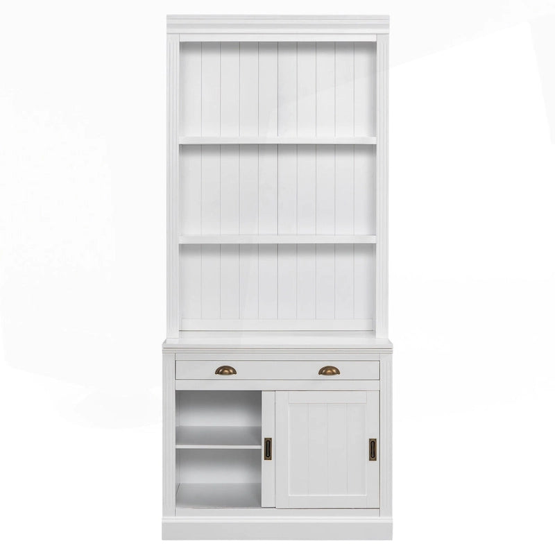 Modern Tall Bookshelf with LED Lighting and Versatile Storage Options