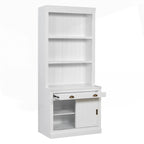Modern Tall Bookshelf with LED Lighting and Versatile Storage Options